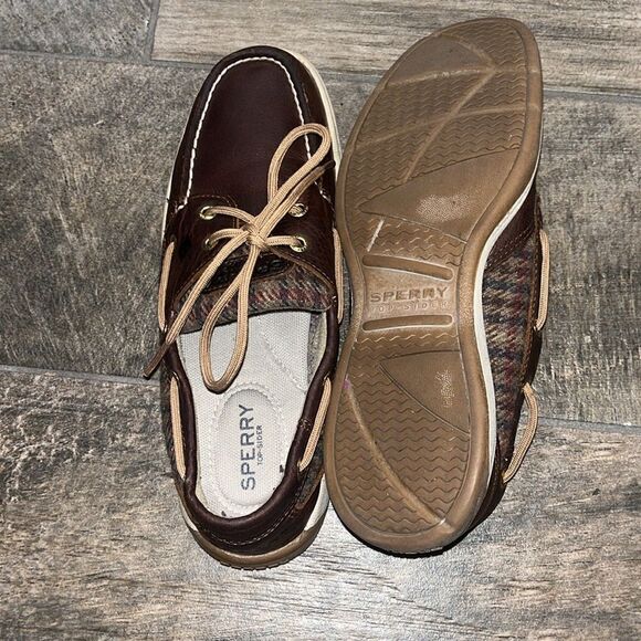 Sperry brown & plaid leather loafers - Picture 4 of 4
